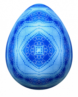 Blue Easter Egg decorated with hearts